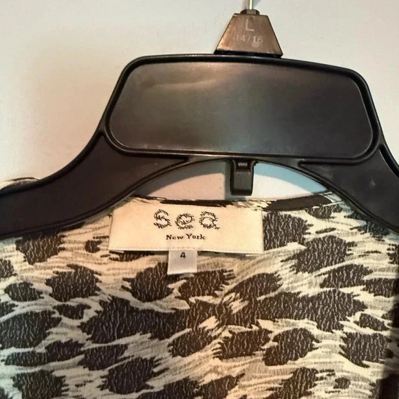 Sea New York Irina Womens Cover Up Tie Up Size 4 Cheetah Print Long - Picture 4 of 5